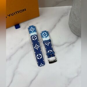 ❌SOLD❌🔥RARE! Louis Vuitton•Monogram Tambour Watch Strap Blue Ombre